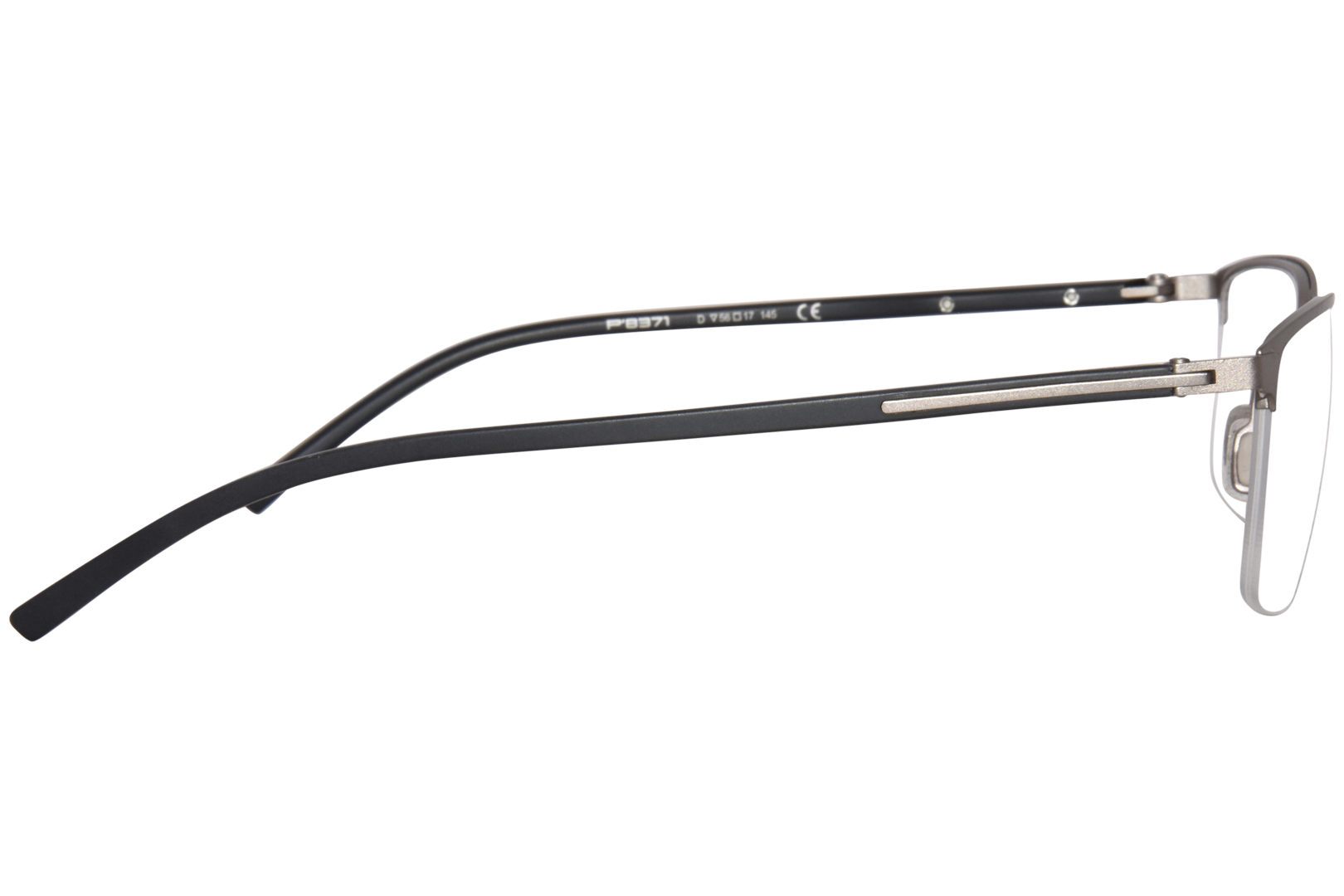 Porsche Design P8371-D Eyeglasses Men's Brown Semi Rim Porsche Design P8371-D Eyeglasses Men's Brown Semi Rim