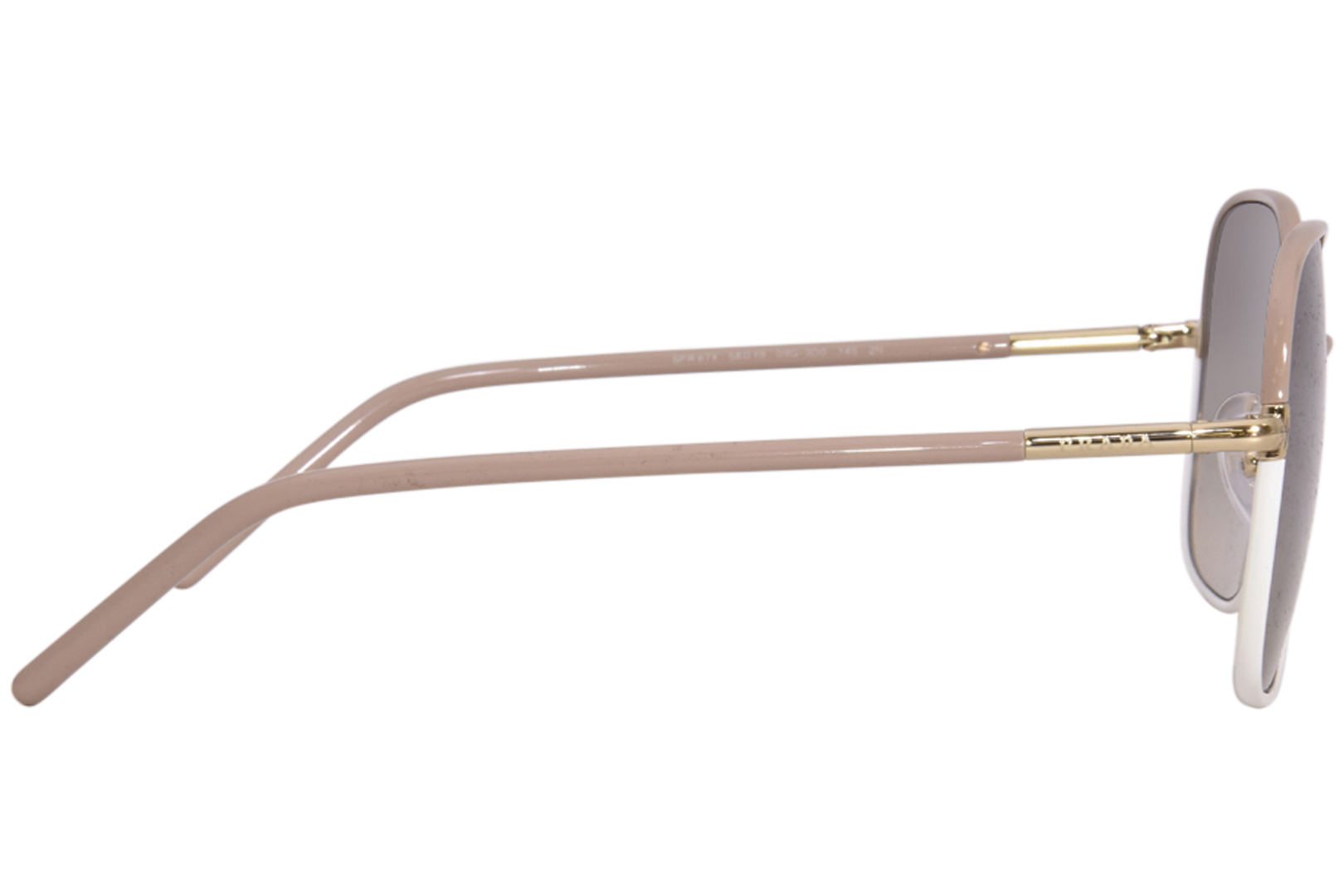 Prada PR-67XS 09G3D0 Sunglasses Women's Beige/White/Lt Brown