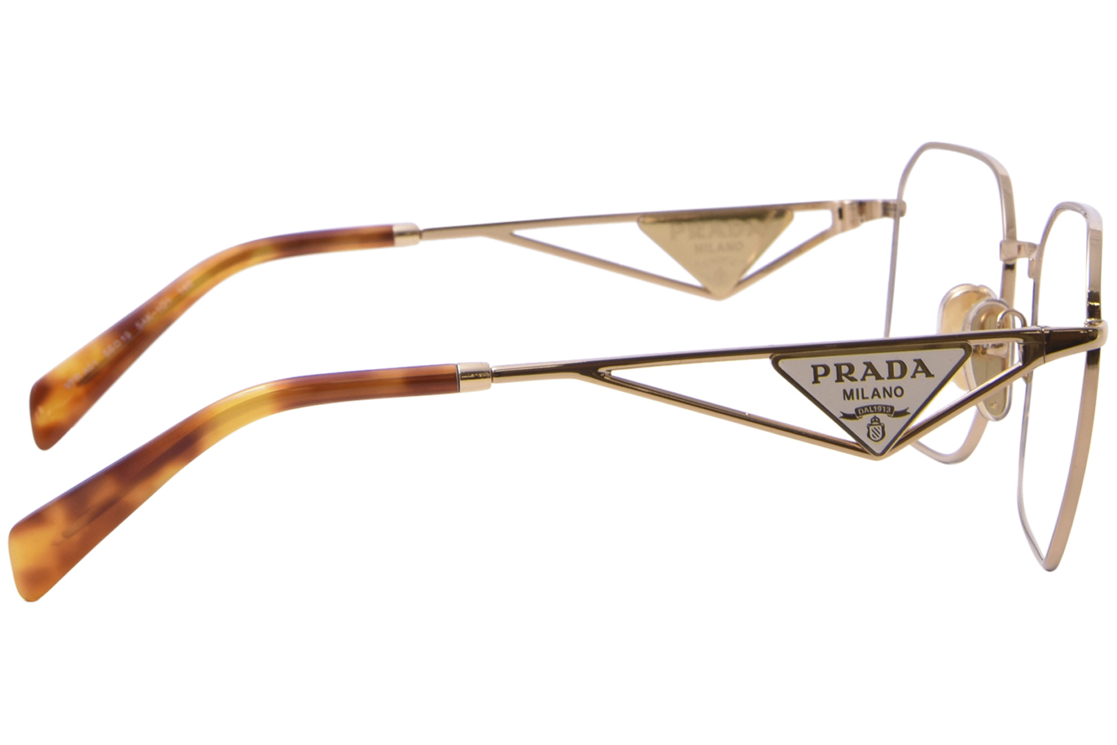 Prada PR A51V 5AK1O1 Eyeglasses Women's Gold Full Rim Square