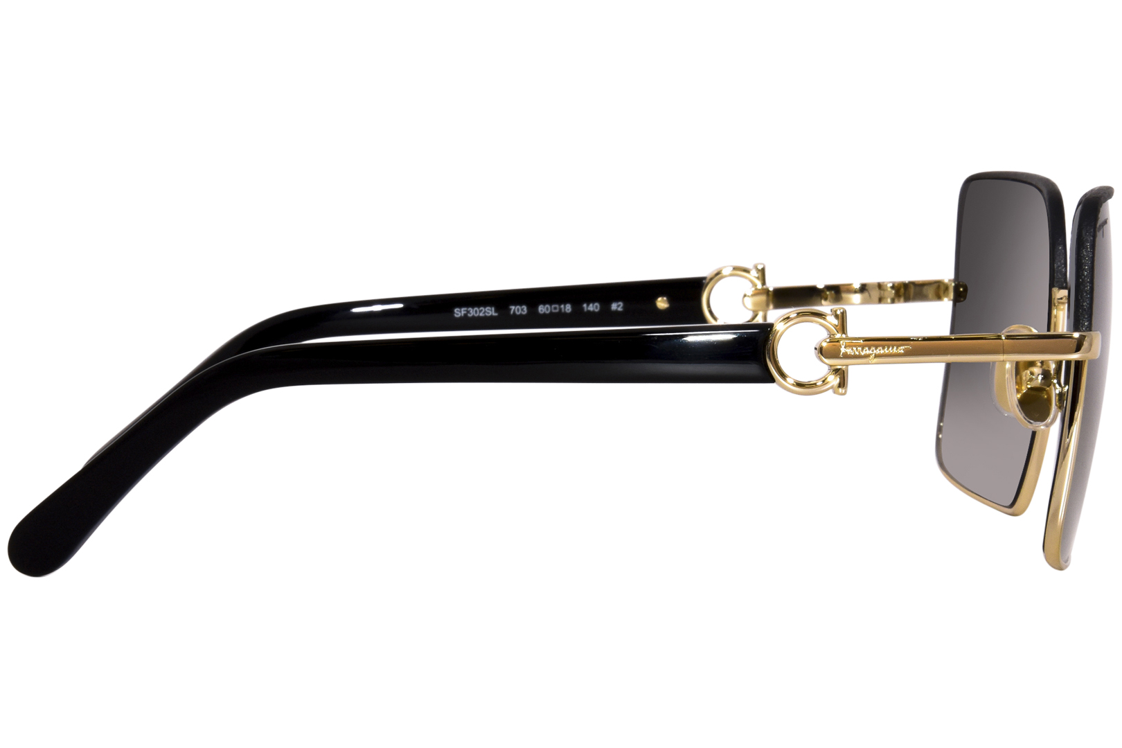 サングラス Ferragamo Sunglasses SF302SL 703 Square Gold Frame Salvatore Ferragamo SF302SL 703 Sunglasses Women's Gold
