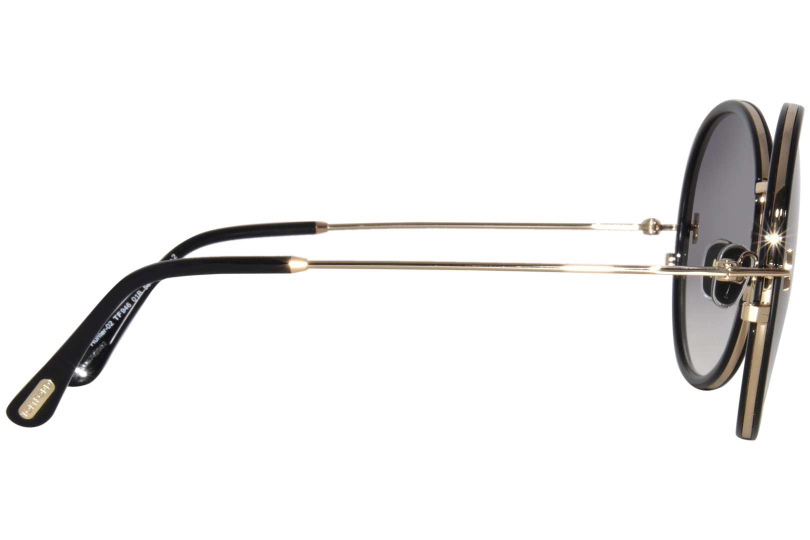 Tom Ford Hunter-02 TF946 01B Sunglasses Women's Shiny Black