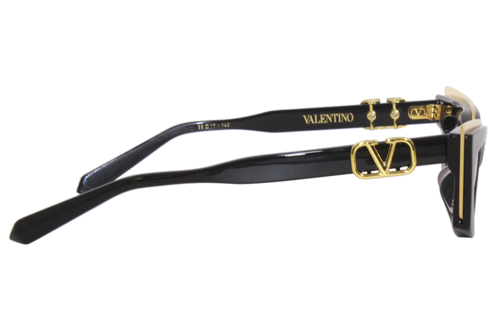 Valentino V-Goldcut-I VLS-113A Sunglasses Women's Black/Gold