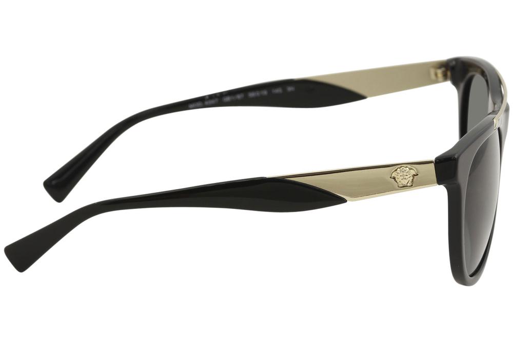 Versace Men s VE4347 VE 4347 GB1 6G Black Silver Fashion Pilot Sunglasses 56mm EyeSpecs