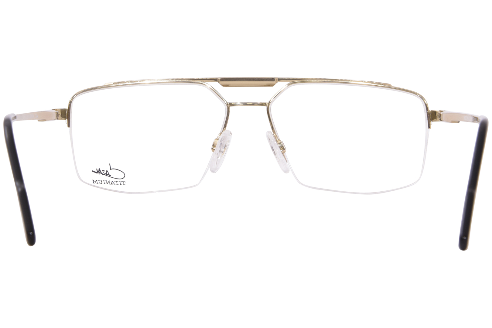 Cazal 7098 001 Eyeglasses Men's Black/Gold Semi Rim
