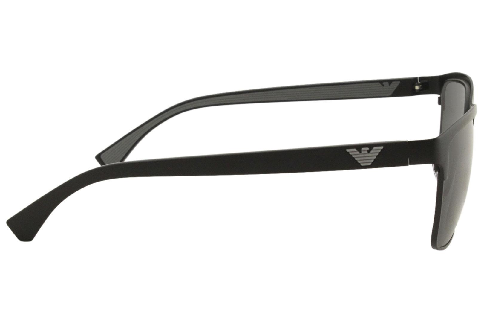 Emporio Armani Men's EA2087 EA/2087 3014/87 Matte Black Square Sunglasses  56mm 