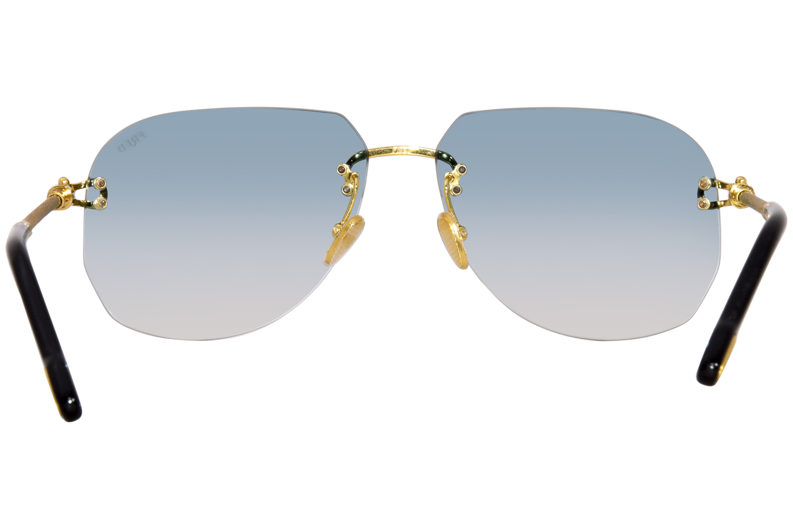 Fred FG40011U 30W Sunglasses Shiny Gold/Blue Organic Pilot 60-13-140 ...