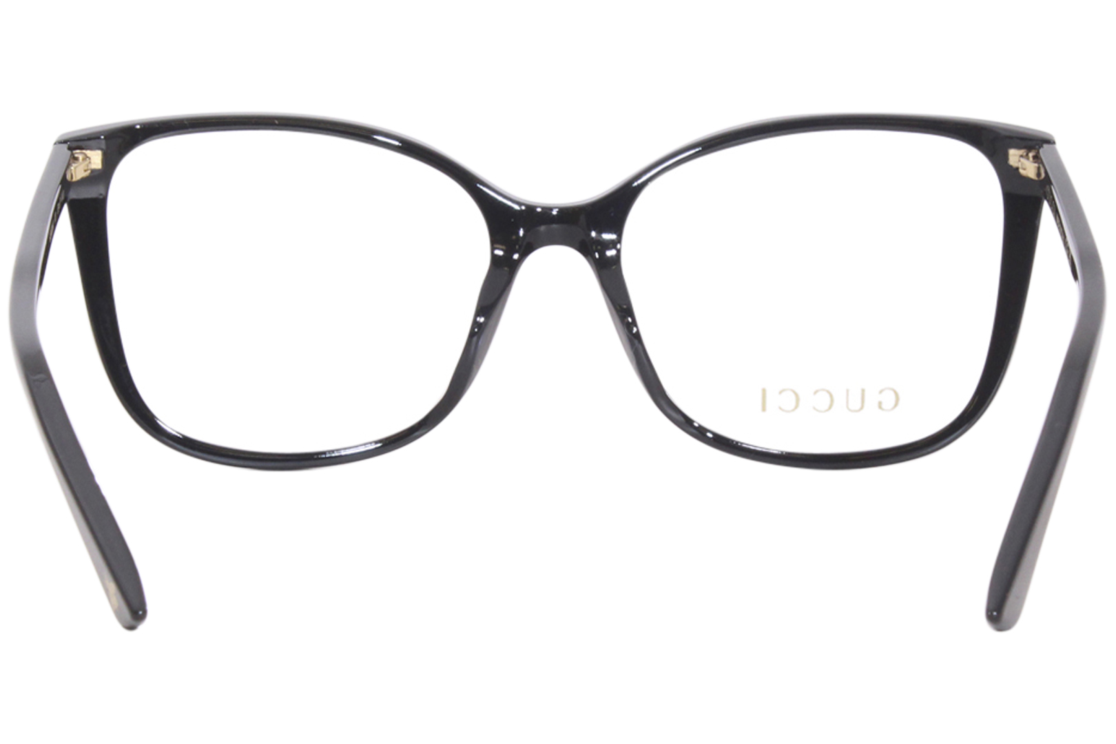 Gucci GG0026O 001 Eyeglasses Women's Black Full Rim Cat Eye 53-17-140 ...