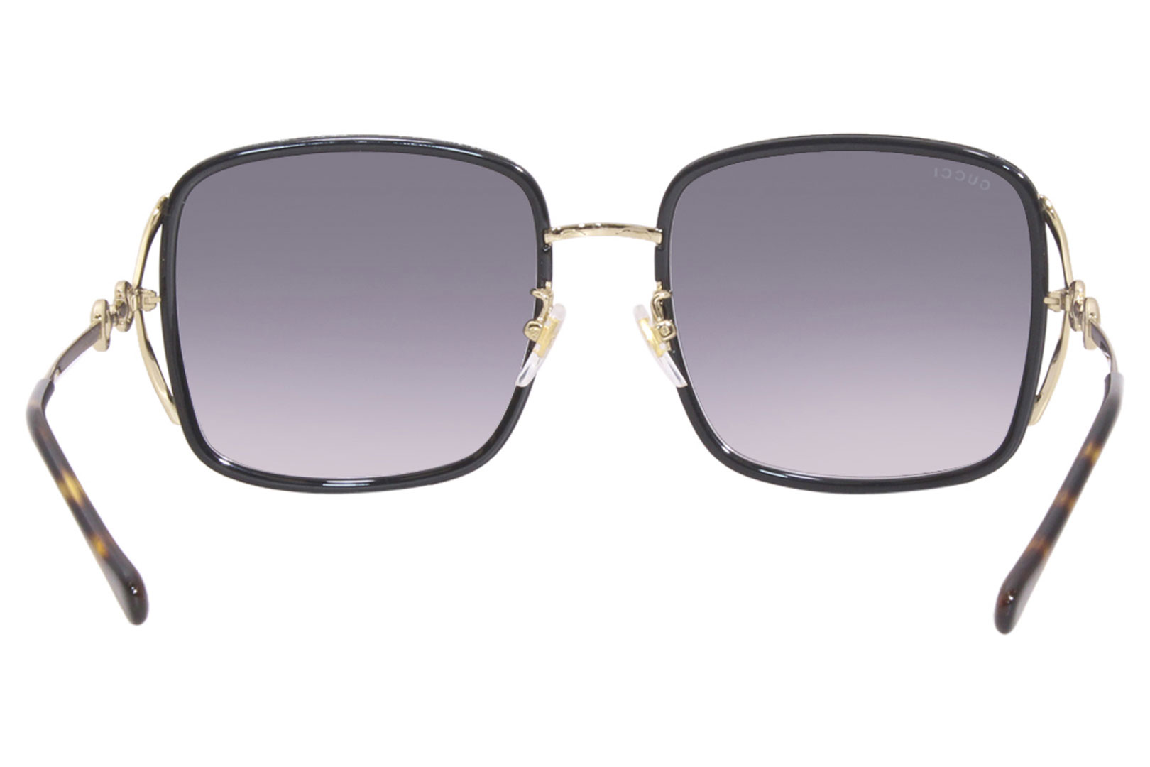 Gucci GG1016SK 001 Sunglasses Women's Black/Gold/Grey Gradient 58-20 ...