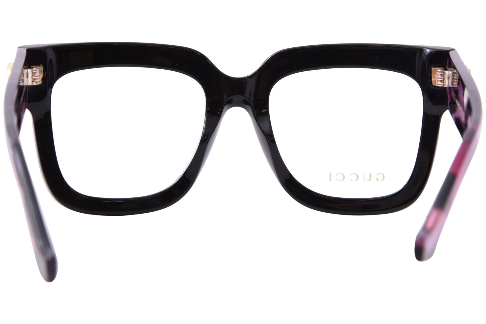 Gucci GG1549O 003 Eyeglasses Women's Black/Pink Leopard Full