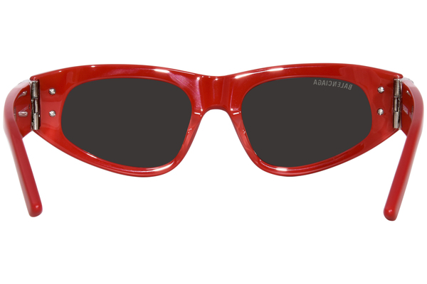 サングラス BALENCIAGA Woman Sunglasses Red BB0095S 016 Balenciaga BB0095S 016 Sunglasses Women's Red/Silver/Grey