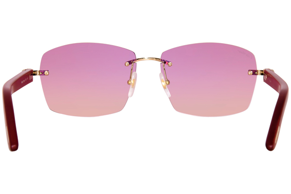 Cartier Rimlesssun CT0039RS 001 Sunglasses Wood Gold/Red Cartier Rimlesssun CT0039RS 001 Sunglasses Wood Gold/Red
