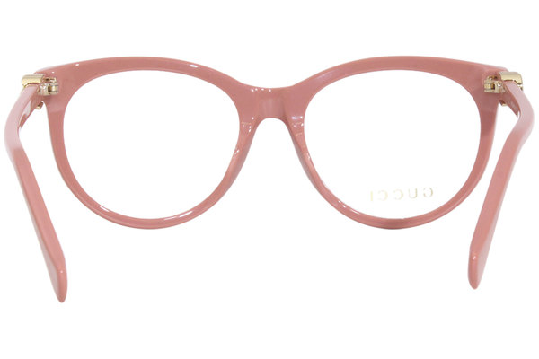 Gucci GG1074O 003 Eyeglasses Frame Women's Pink Full Rim Cat Eye 49-18-140
