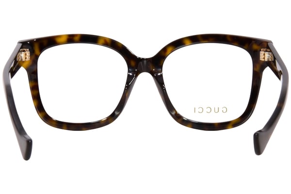 Gucci GG1258O 005 Eyeglasses Women's Havana Full Rim Square