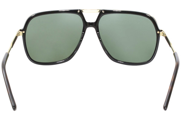 Gucci GG0200S 001 Sunglasses Men's Black-Gold/Green Lenses Pilot 57mm |  