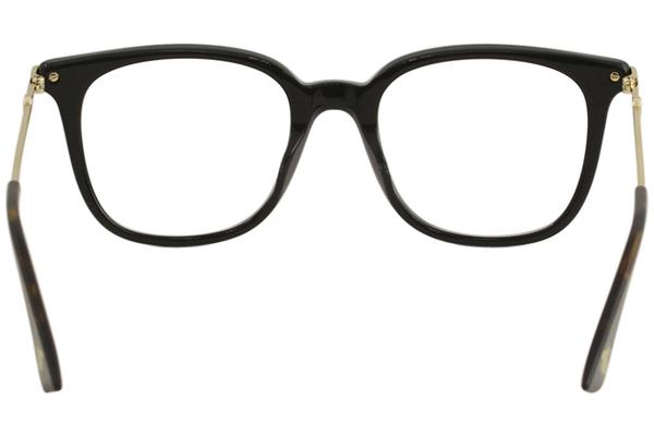Gucci Eyeglasses GG0110O GG 0110 O 001 Black Gold Full Rim Optical Frame 49mm EyeSpecs