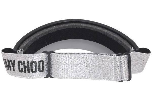 サングラス Jimmy Choo CALIX Black Visor Cap Silver Pearl Band JIMMY CHOO CALIX BSC Sun Visor Black Silver Grey Gradient