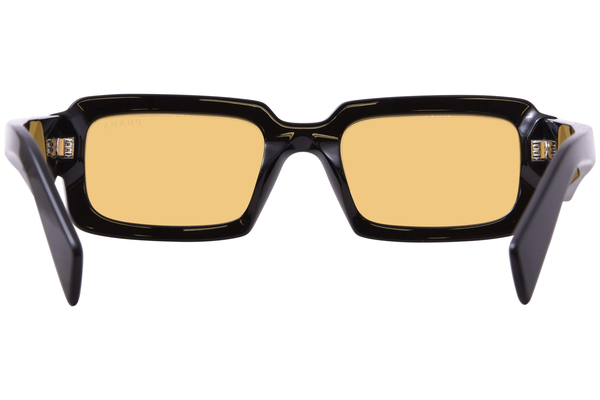 Prada PR 27ZS 16K70A Sunglasses Men's Black/Yellow Rectangle