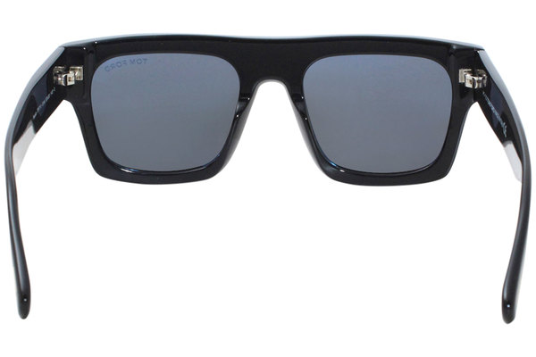 Tom Ford Fausto TF711 01A Sunglasses Men's Shiny Black/Smoke Lenses Square  53mm 