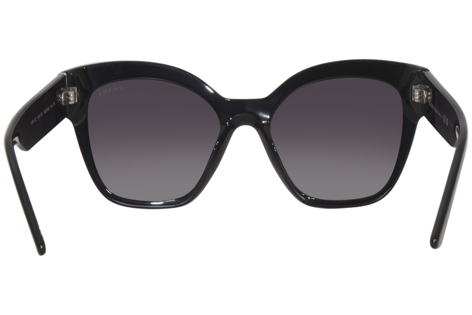 Prada PR-17ZS 1AB09S Sunglasses Women's Black/Grey Gradient Square ...
