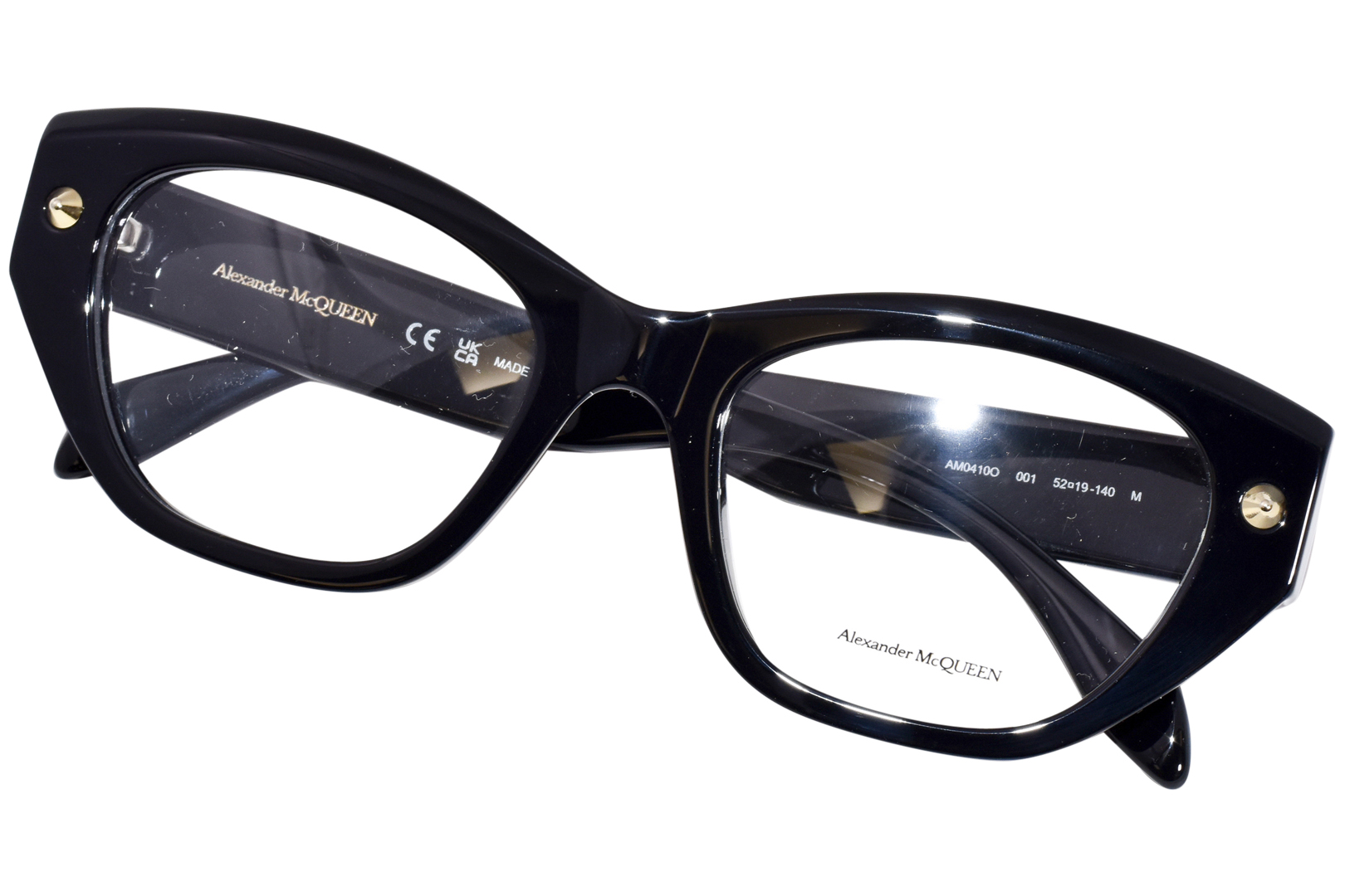 Alexander McQueen AM0410O 001 Eyeglasses Women's Black Full