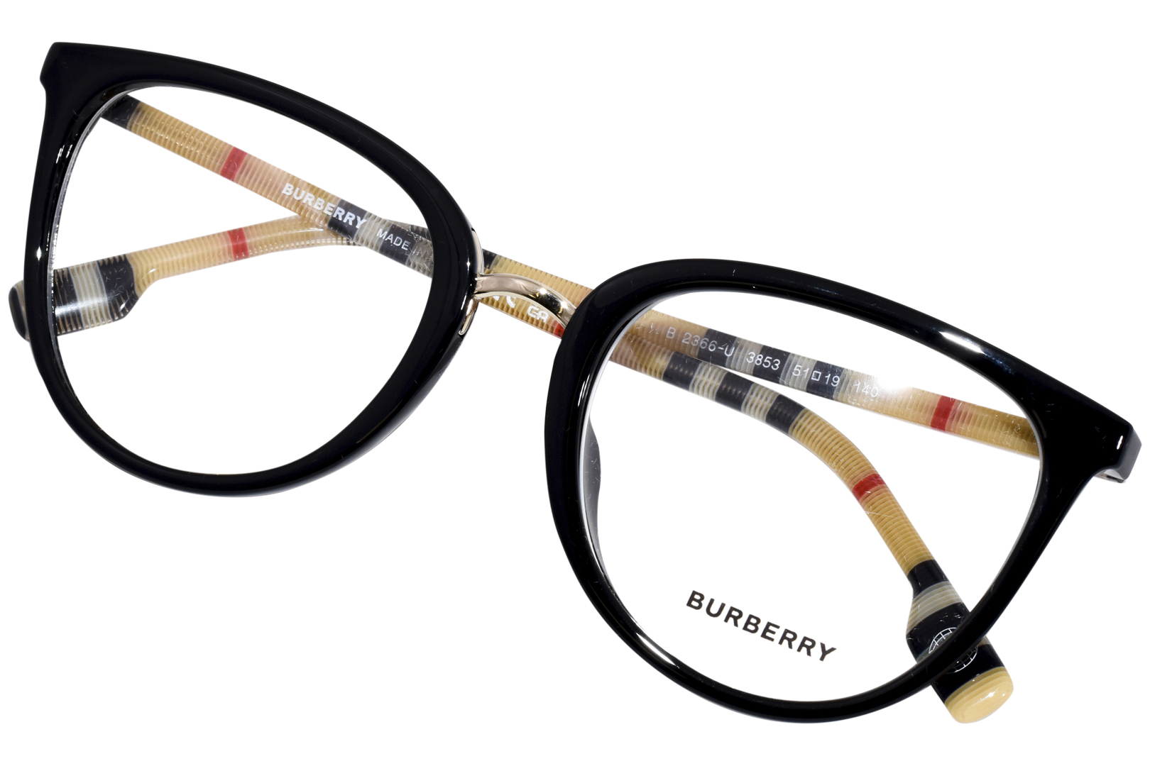 メガネ Burberry Glasses BE2366U 3853 Black Round KATIE Burberry Glasses Katie BE2366U 3853