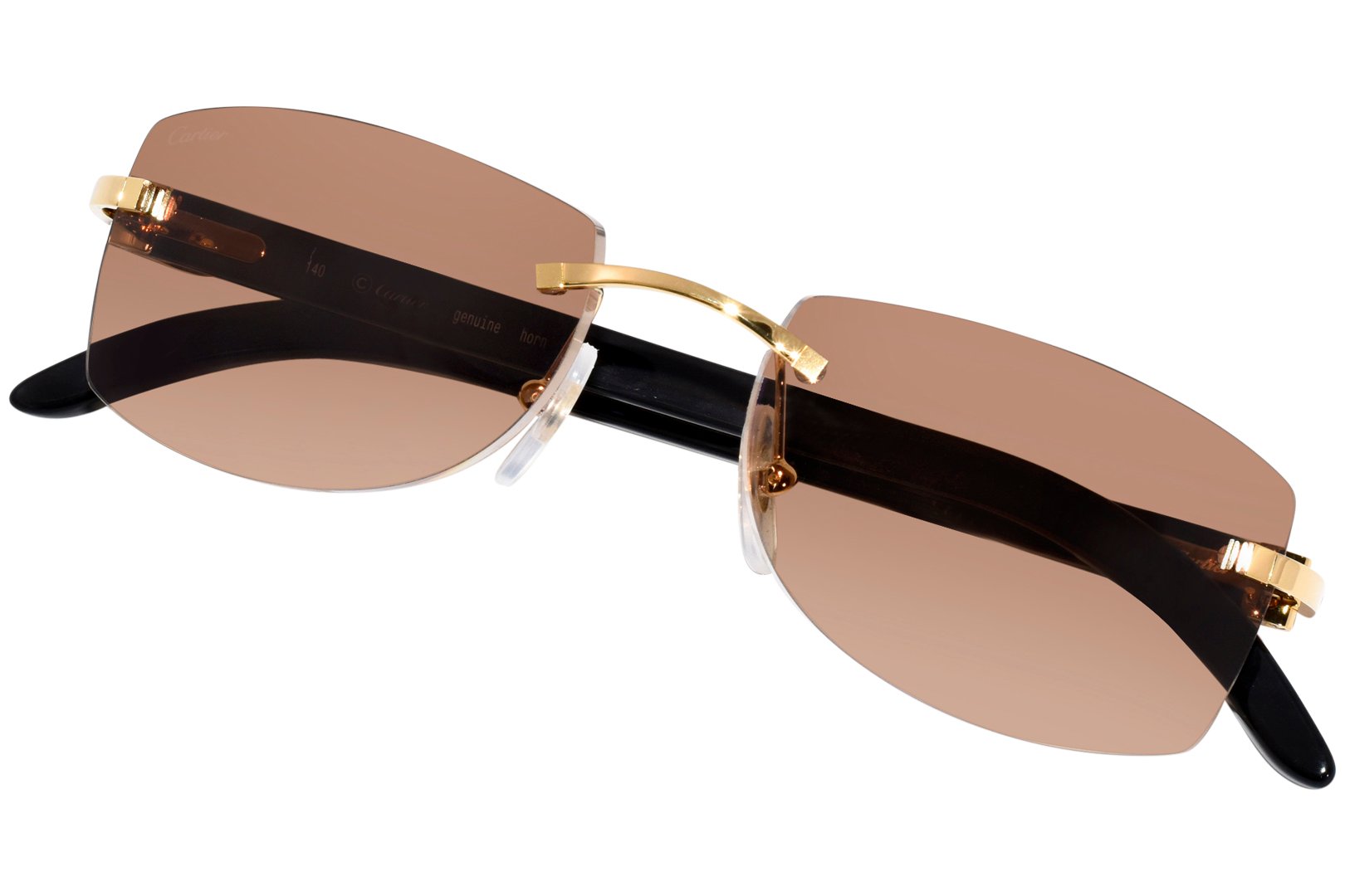 Cartier Rimlesssun CT0017RS 001 Sunglasses Gold/Genuine