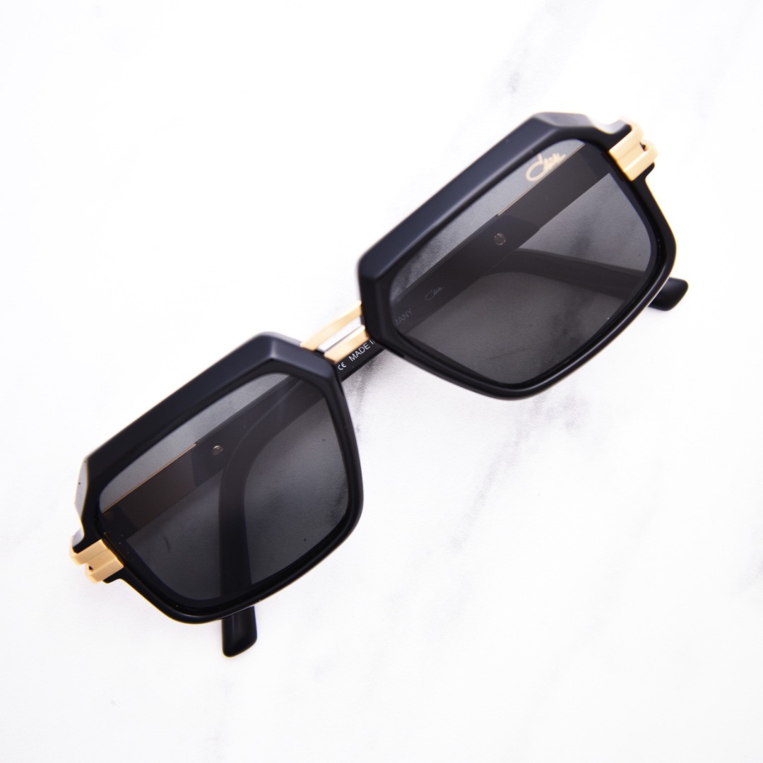 Cazal 6004 001SG Sunglasses Black/Gold/Grey Square Shape 56 Cazal 6004 001SG Sunglasses Black/Gold/Grey Square Shape 56