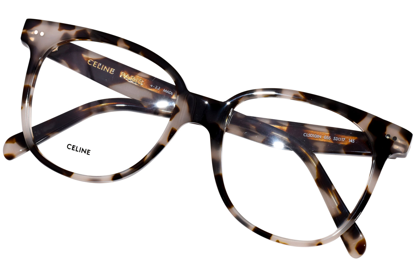 メガネ Celine Frames CL5010IN 053 Luxury Horn Houndstooth Oversize NEW CELINE CL5010IN 053 Shiny Havana 53mm Eyeglasses | eBay