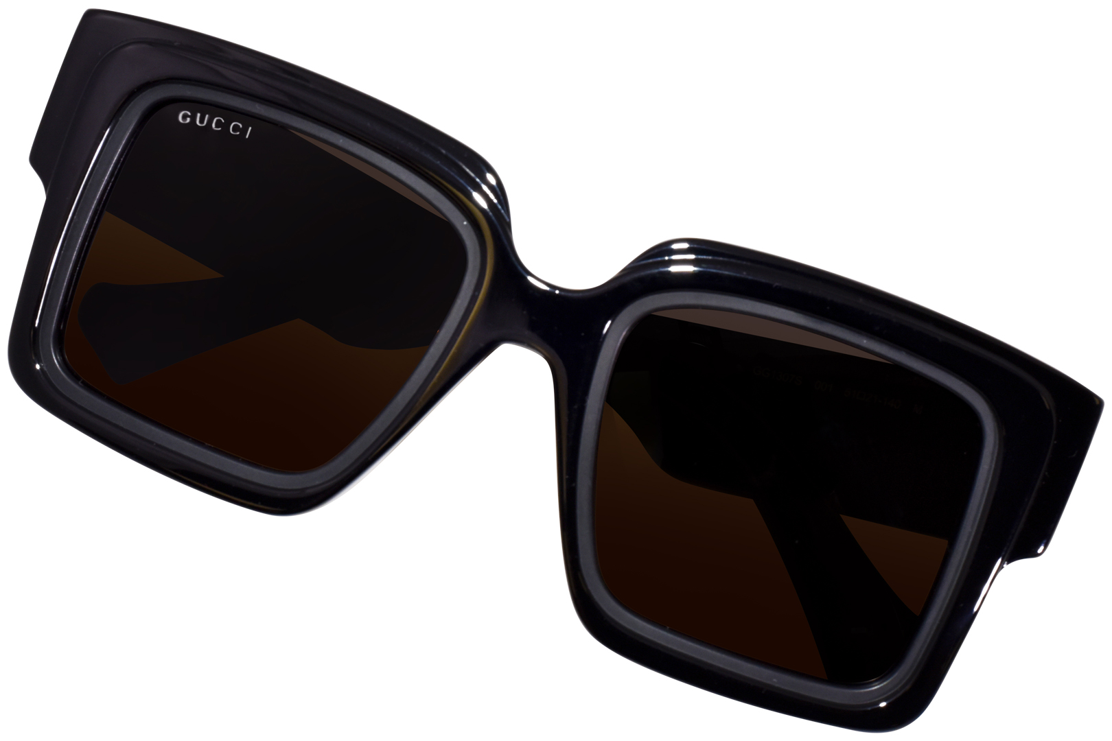 Gucci GG1307S 001 Sunglasses Women's Black/Brown Square