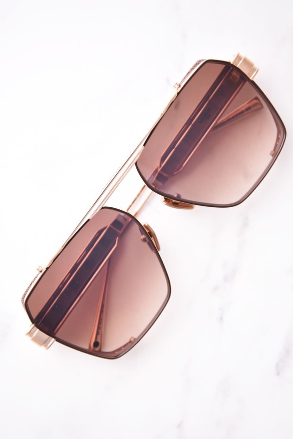 Balmain Premier BPS 155B Sunglasses Rose Gold Square Shape