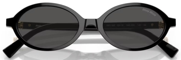 Miu Miu MU 04ZS 1AB5S0 Sunglasses Women's Black/Dark Grey 50