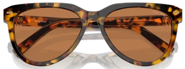 MIU MIU オハルフレムサンクラス MU12ZS VAU01T MU12ZS sunglasses Honey Yellow Tortoise | SmartBuyGlasses US