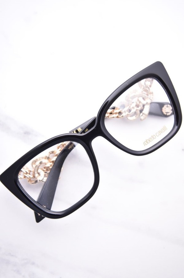 Roberto Cavalli VRC051M 0700 Eyeglasses Women's Shiny Black Roberto Cavalli VRC051M 0700 Eyeglasses Women's Shiny Black
