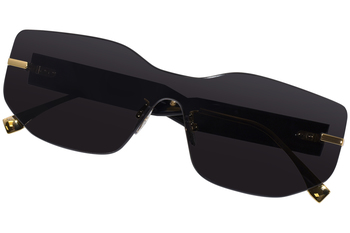 【24AW NEW】FENDI_women / ロゴインターシャケープ / ２色 Fendi FE40066U 30A Sunglasses Women's Shiny Transparent