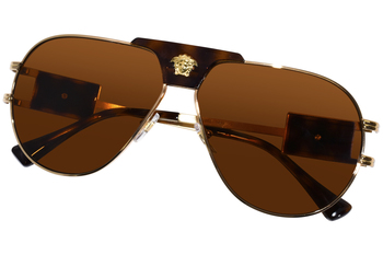 銀河222 Versace VE2252 100287 Sunglasses Gold/Black/Dark Grey Pilot