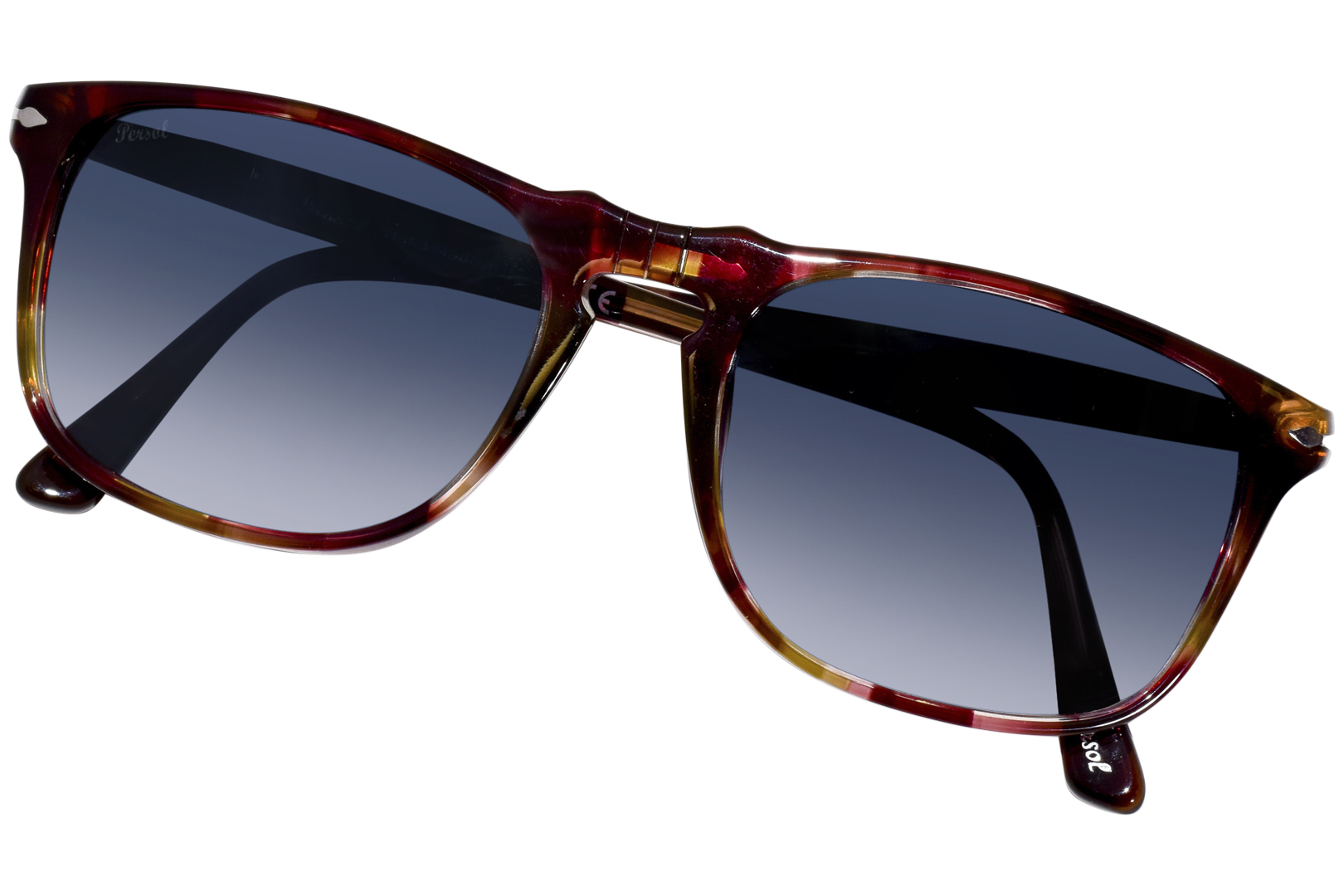 Persol 3059 S 1125 32 Sunglasses Men s Striped Bordeaux Blue Gradient 54mm EyeSpecs