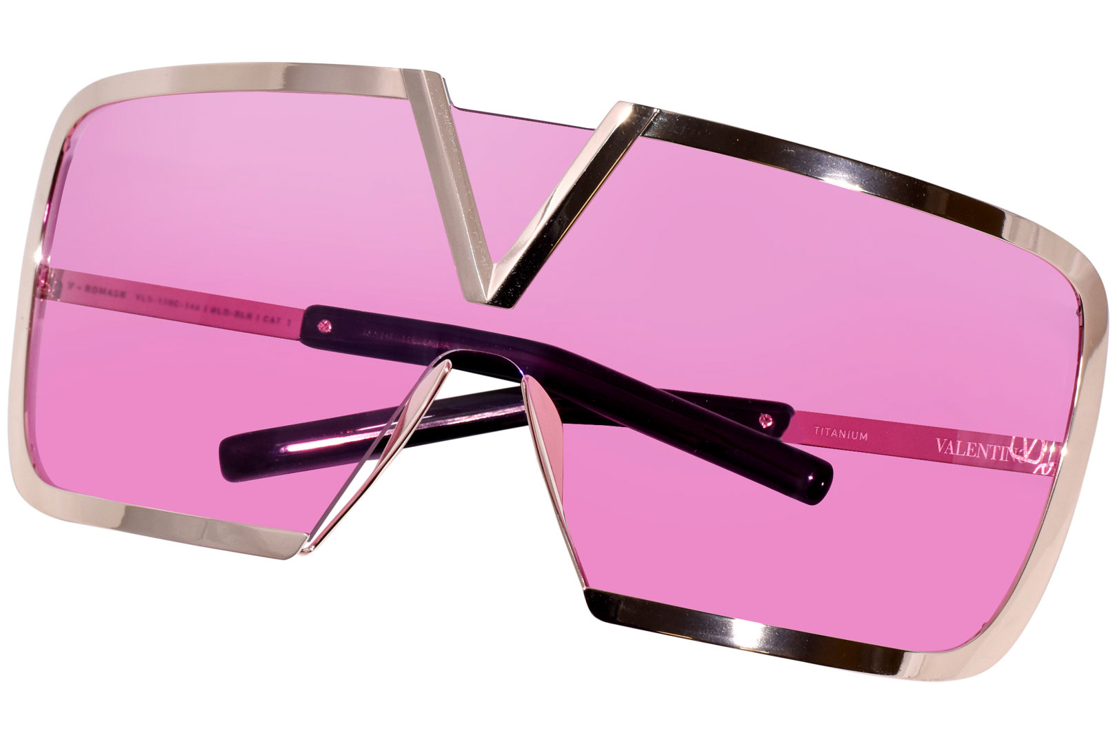 Valentino V-Romask VLS-120C Sunglasses Titanium Gold/Pink
