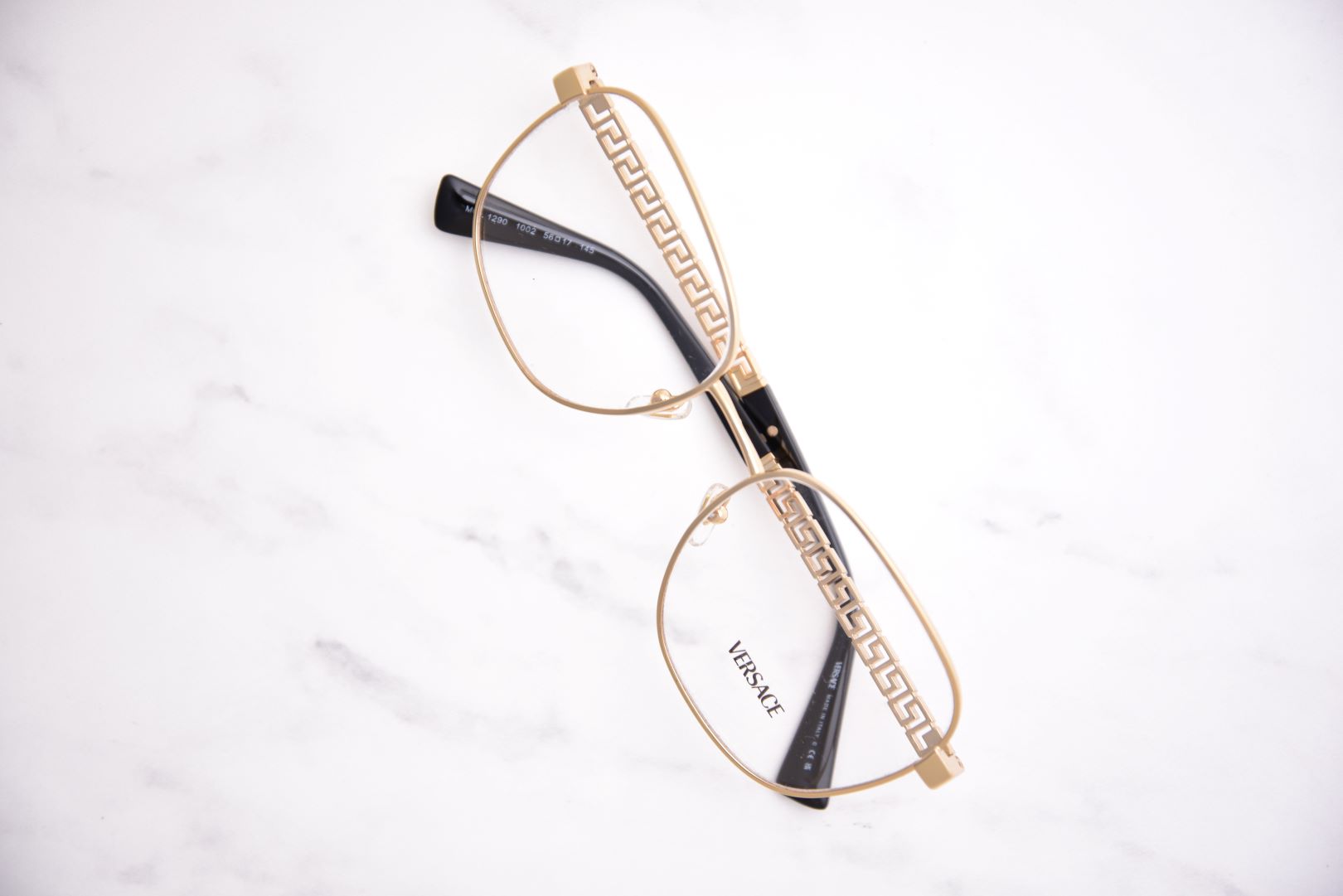 オー　ド　ヴィ　ラキュール Versace VE1290 1002 Eyeglasses Men's Gold Full Rim Oval