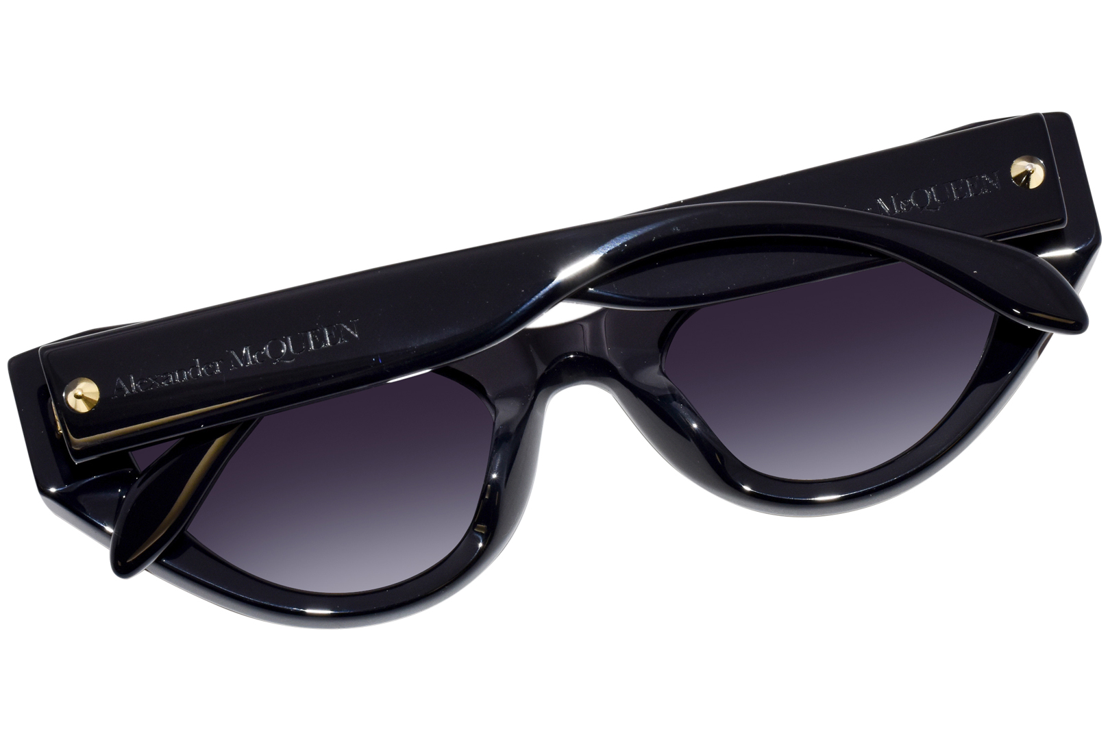 Alexander McQueen AM0407S 001 Sunglasses Women's Black/Grey