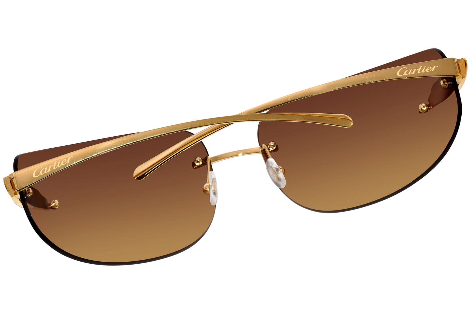 Cartier Core Range CT0062S 002 Sunglasses Gold/Brown