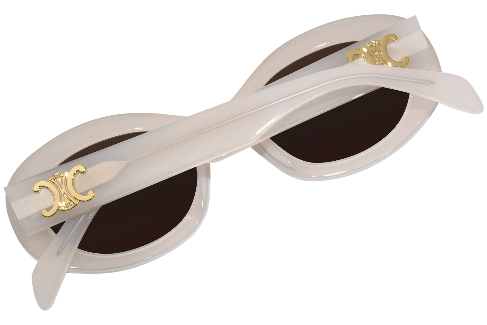 Celine Triomphe CL40194U 25E Sunglasses Women's Shiny Milky