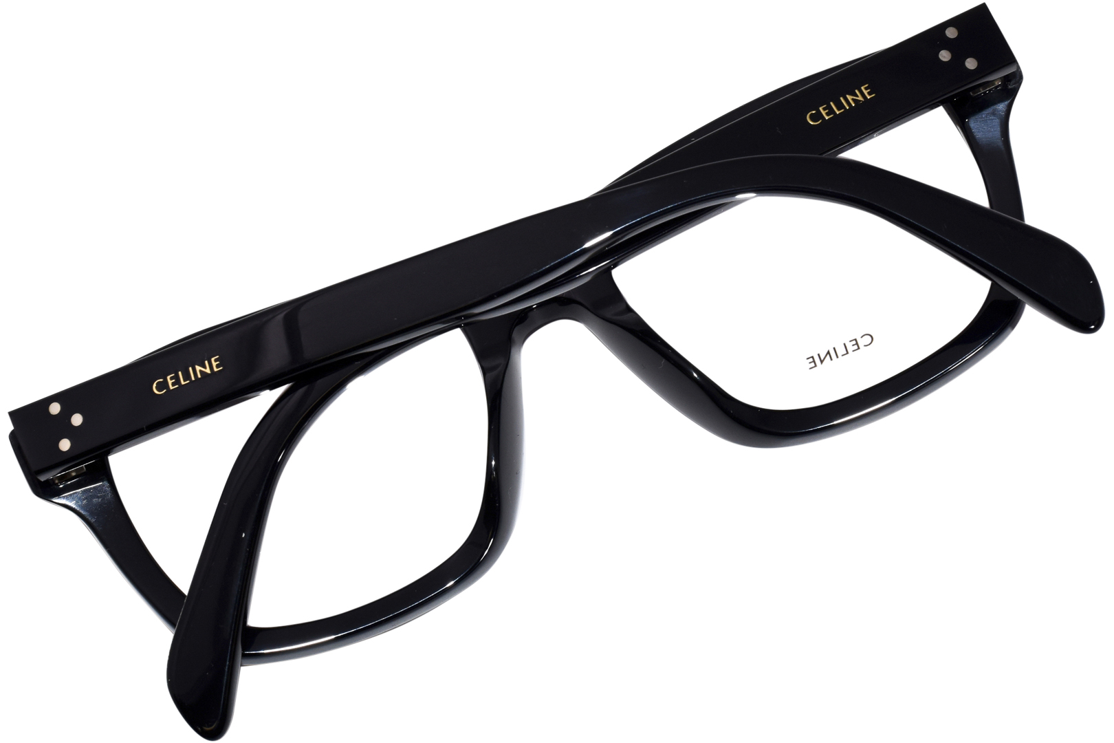 メガネ Celine Eyeglass Frame CL50079I 001 Black Square Celine CL50079I 001 Eyeglasses Men's Shiny Black Full Rim