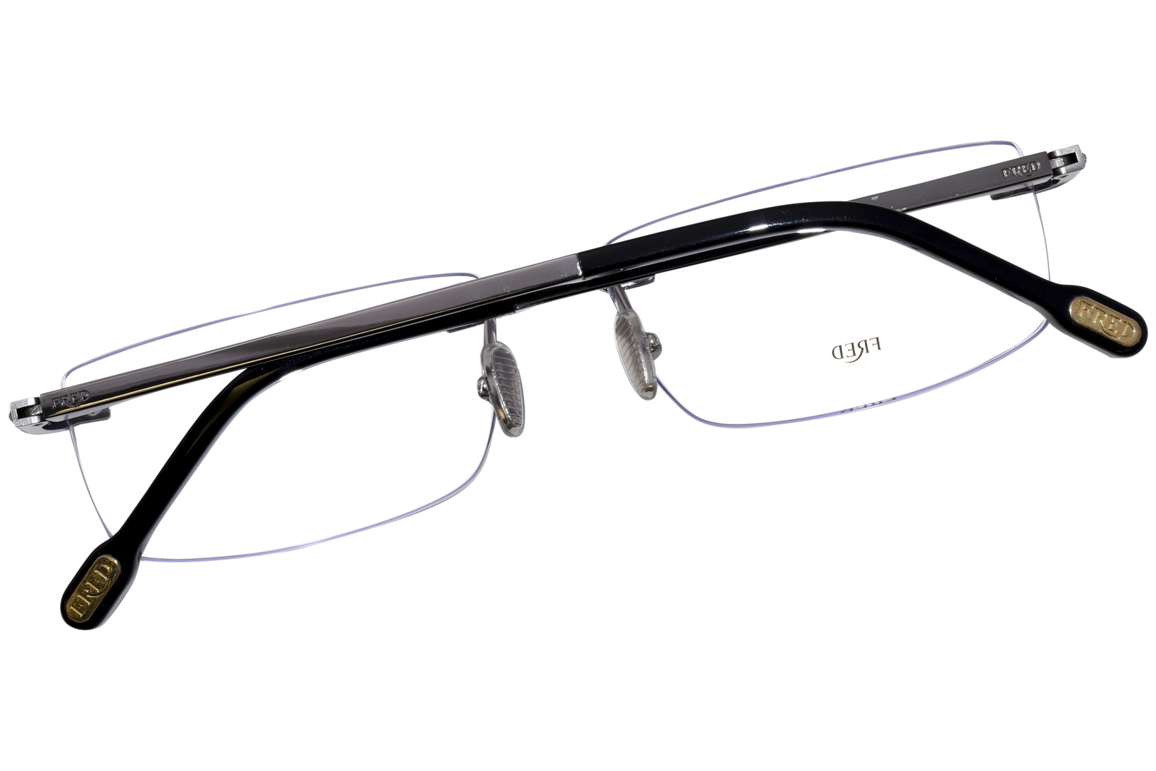 メガネ Fred Titanium Eyeglass Frame FG50025U 030 FRED FORCE FG50025U 030 Shiny Black Endura Gold Eyeglasses