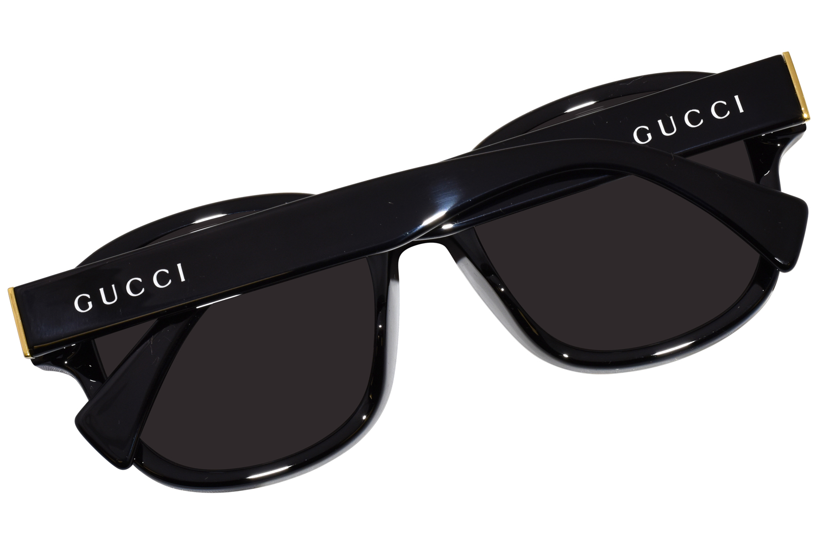 Gucci GG1140SK 001 Sunglasses Shiny Black/Dark Grey Square