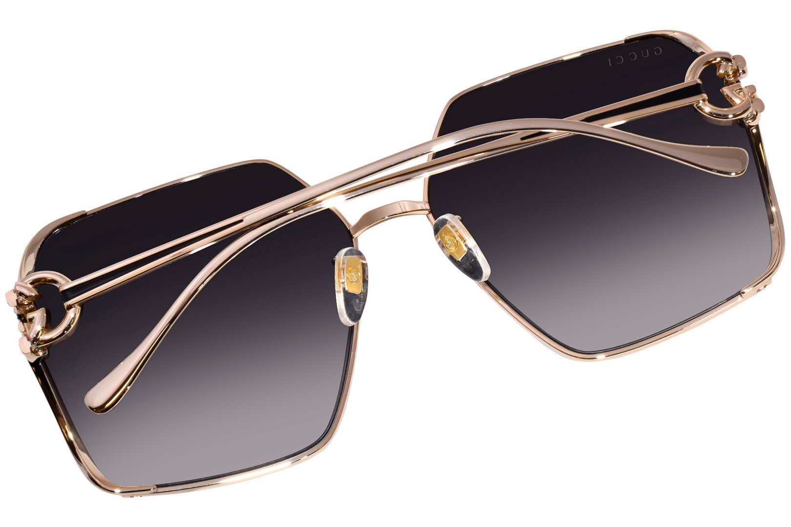 サングラス Gucci Sunglasses GG1322SA 001 Butterfly Retro Gucci GG1322SA 001 Sunglasses Women's Gold/Grey Gradient 64