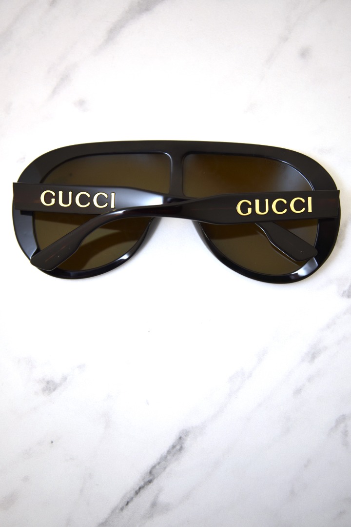 Gucci GG1370S 002 Sunglasses Men's Havana/Blue Shield 99-1
