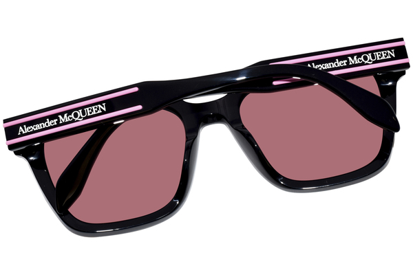 Alexander McQueen AM0399SA 002 Sunglasses Black/Pink Square