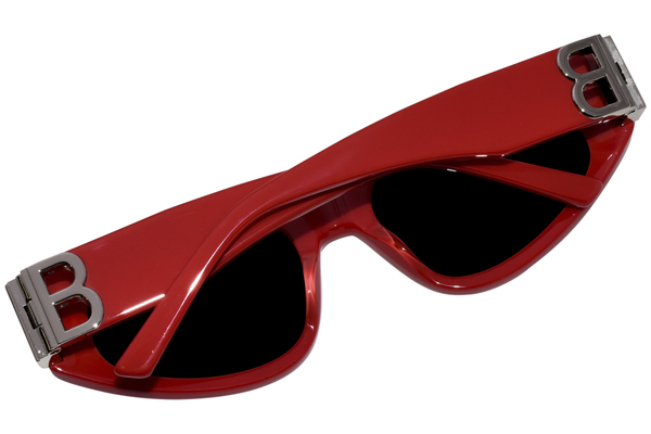 サングラス BALENCIAGA Woman Sunglasses Red BB0095S 016 Balenciaga BB0095S 016 Sunglasses Women's Red/Silver/Grey