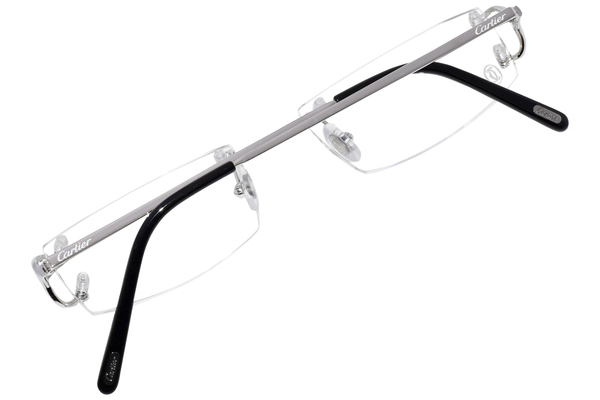 メガネ Cartier Cartier - CT0092O - 002 silver shiny transpar Cartier Core-Range CT0092O 002 Eyeglasses Shiny Silver