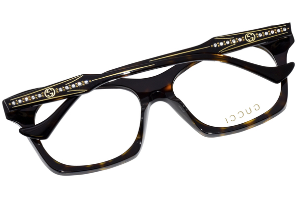 Gucci GG1299O 002 Eyeglasses Women's Havana Full Rim Cat Eye